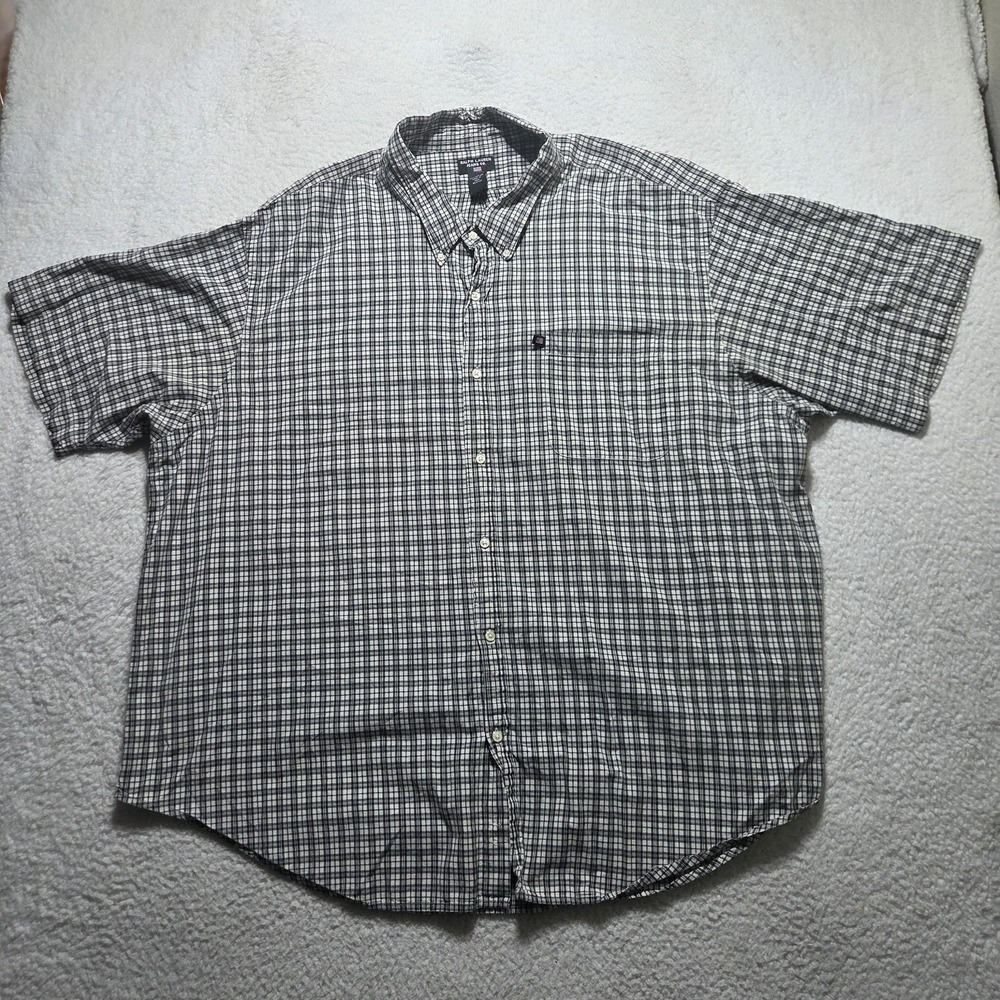 Polo Jeans Co Ralph Lauren Plaid Short Sleeve Button Down Shirt Mens 4XL Y2k Vtg